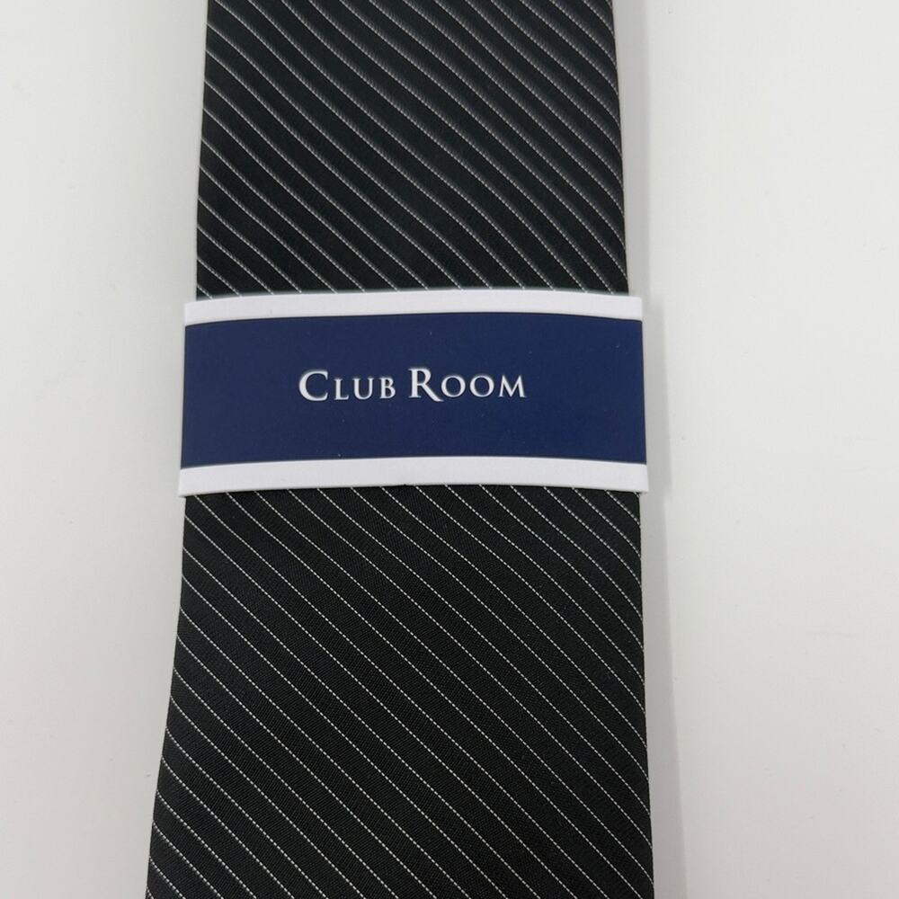 Club Room Men's Davis Pinstripe Tie - Black - New with tags